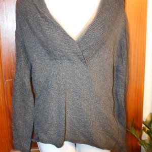 Grey Deep V Sweater